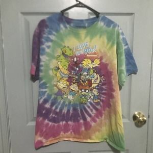 I Love The 90's Nickelodeon Graphic Tie Dye T-Shirt Size Large L 2020 Viacom
